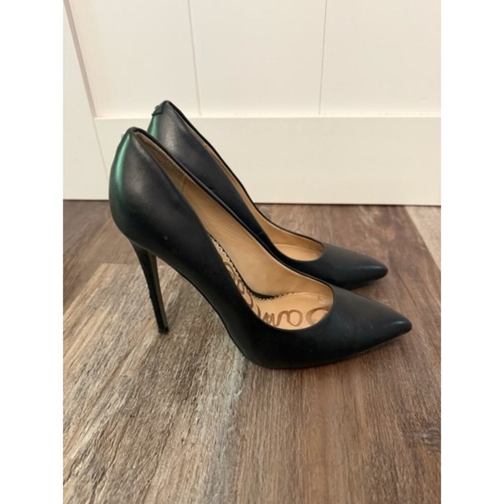 Sam Edelman Stiletto Danna Pointed Toe Heel in black leather Womens 7.5 EUC - Picture 2 of 10